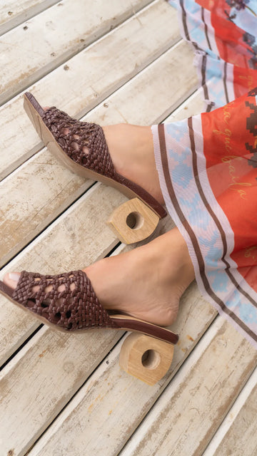 Sandalia Tacón Trenzada